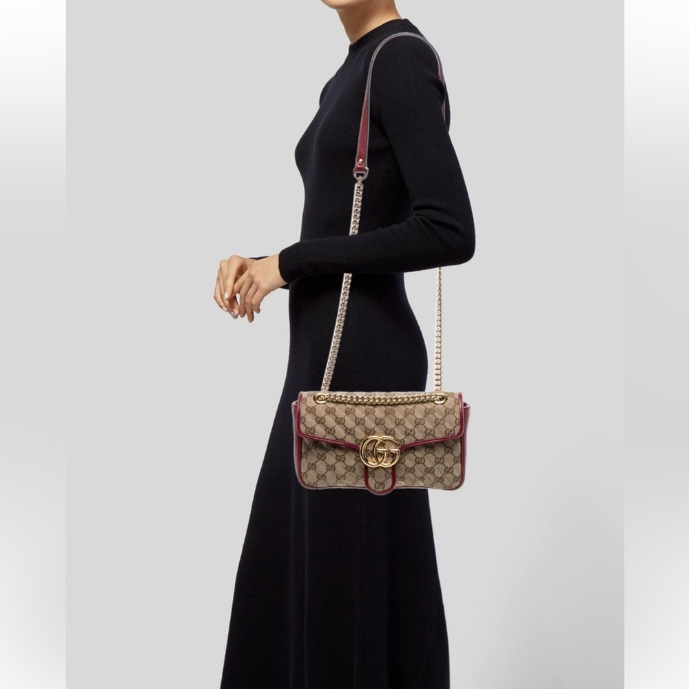 Gucci Azalea Marmont GG Chain Shoulder Bag in Red - Picture 15 of 16